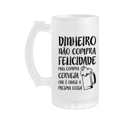 Caneca vidro Jateada