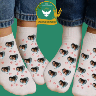 🧦 Meia Personalizada com Foto – Tema a Escolha